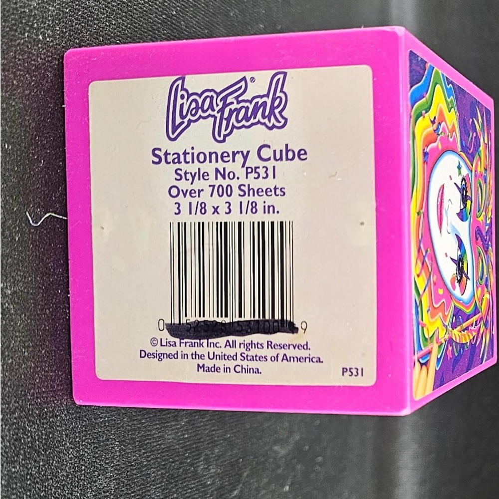 Vintage Rare 1990s Lisa Frank Pink Clown Mask Stationery Memo Cube - Picture 4 of 4